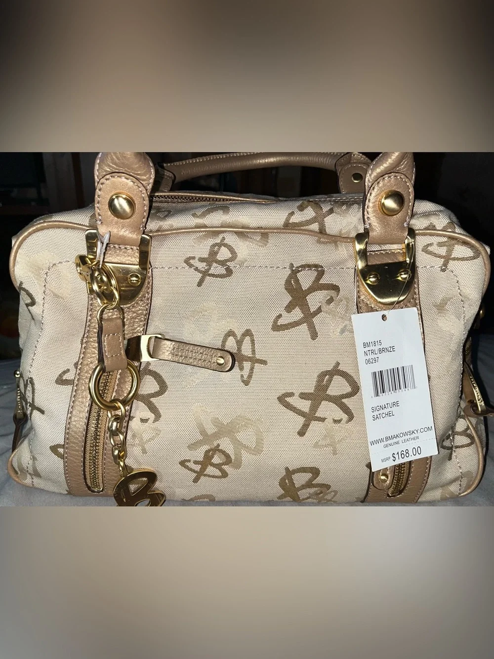 B Makowski monogram Hand bag NWT